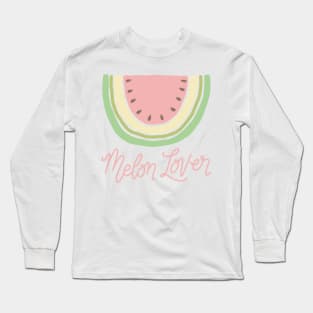 Watermelon Melon Lover Boho Minimal Watermelon Slice Art Long Sleeve T-Shirt